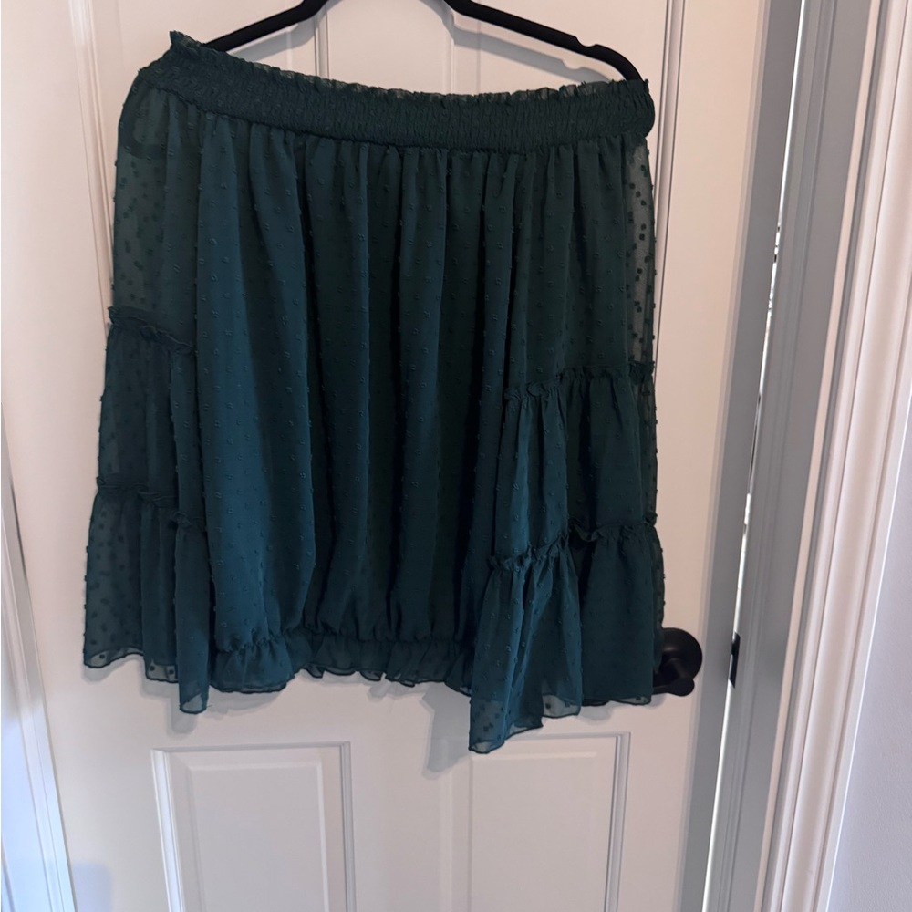 Green off the shoulder light weight blouse